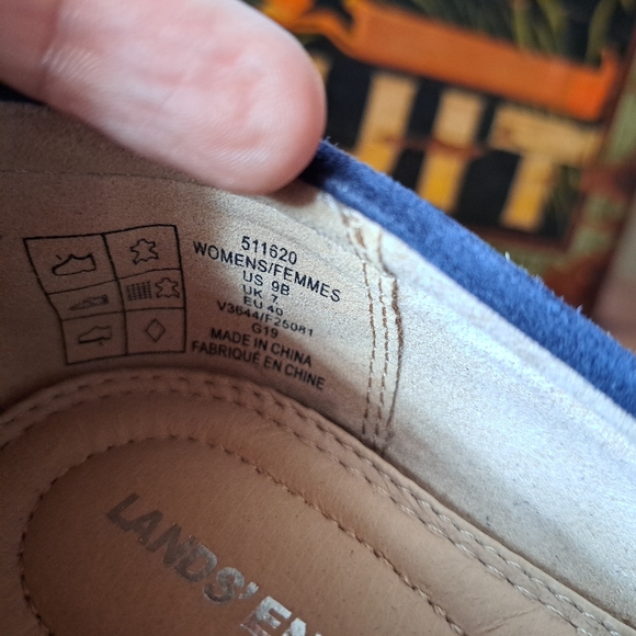 Land's End Slippers, Women Size 9, Unisex, Blue Suede Slip On Flats - Picture 10 of 10